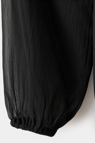 Robe à broderie florale - Noir