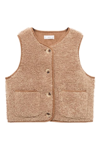 Gilet imitation mouton - Marron