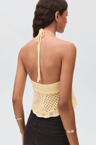 Top maille emmanchures américaines - Jaune