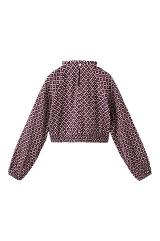 Blouse en coton à fleurs - Bordeaux