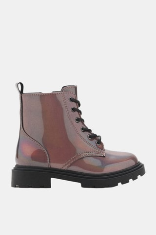 Bottines métallisées zippées - Rouge