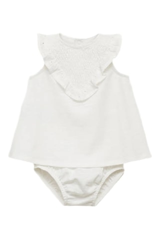 Robe et culotte à volants - Blanc