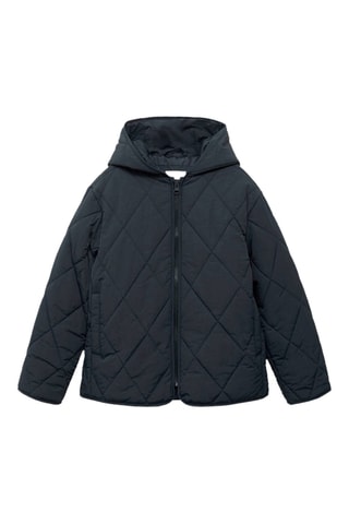 Anorak matelassé à capuche - Bleu marine