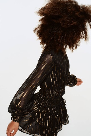 Blouse détails Lurex - Noir