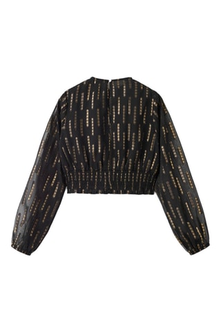 Blouse détails Lurex - Noir