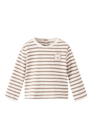 T-shirt coton à rayures - Blanc