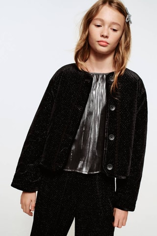Veste lurex à boutons - Noir