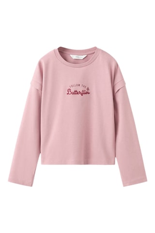 T-shirt brodé imprimé - Rose