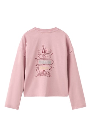 T-shirt brodé imprimé - Rose
