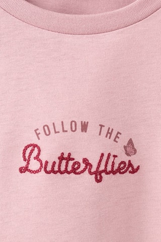 T-shirt brodé imprimé - Rose