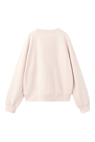 Sweater coton brodé - Rose