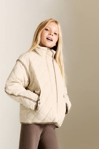 Anorak matelassé imperméable à losanges - Beige