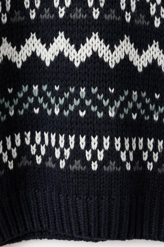 Pull en maille frise - Bleu marine