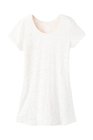 Robe courte à paillettes - Blanc