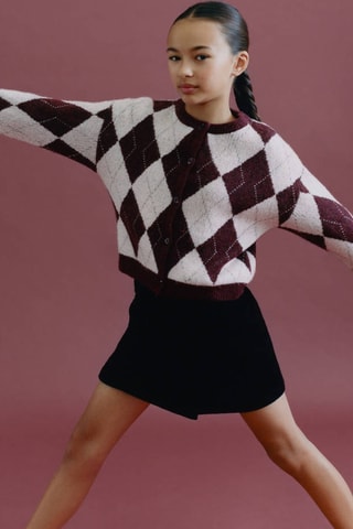 Cardigan maille losanges - Rouge