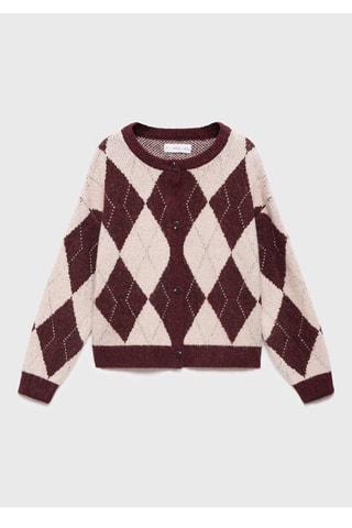 Cardigan maille losanges - Rouge