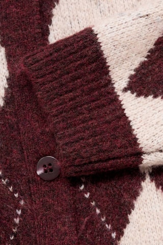 Cardigan maille losanges - Rouge