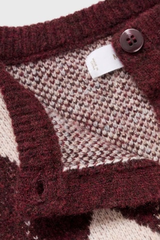 Cardigan maille losanges - Rouge