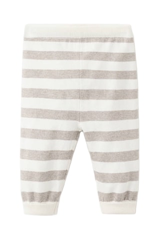 Pantalon maille à rayures - Beige