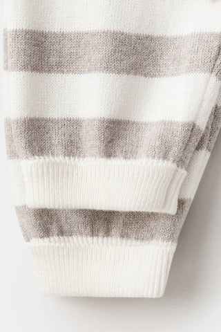 Pantalon maille à rayures - Beige