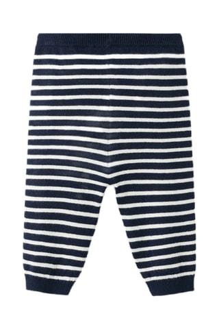 Pantalon maille à rayures - Bleu marine