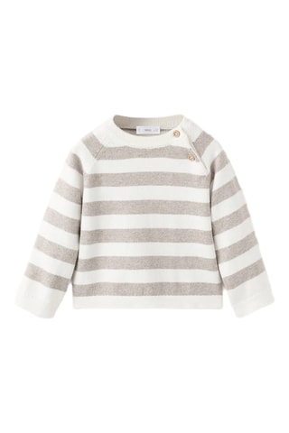 Pull-over en maille à rayures - Beige
