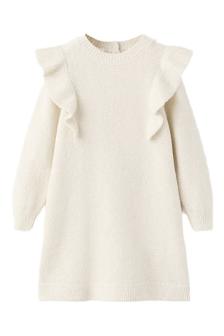 Robe lurex à volants - Beige