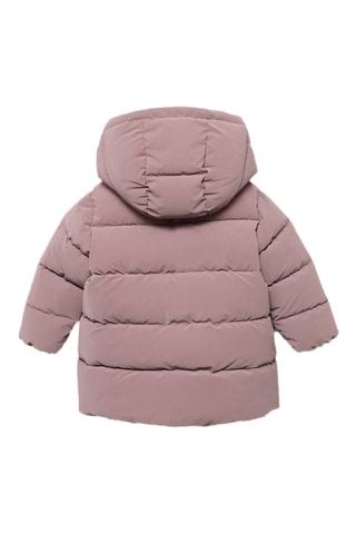 Anorak long matelassé capuche - Violet