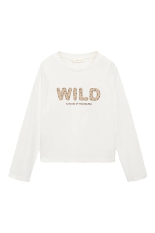 T-shirt brodée léopard - Blanc