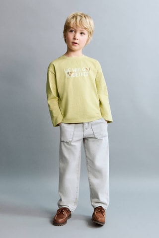 T-shirt imprimé détail relief - Vert