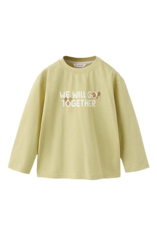 T-shirt imprimé détail relief - Vert
