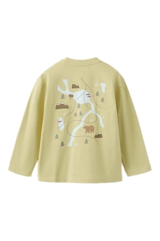 T-shirt imprimé détail relief - Vert