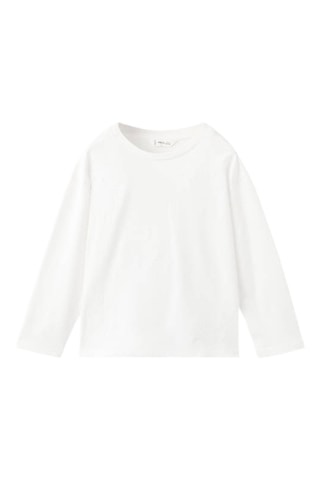 T-shirt coton broderie à fleurs - Blanc