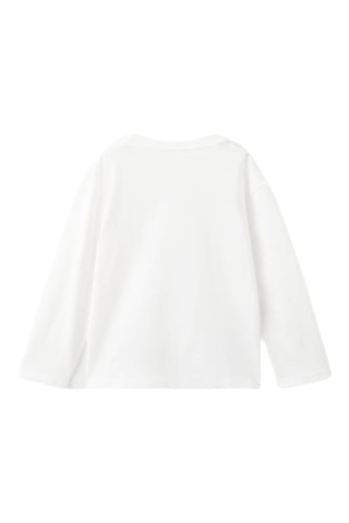 T-shirt coton broderie à fleurs - Blanc