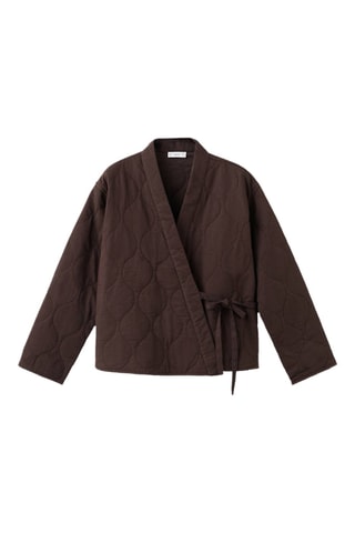 Kimono matelassé avec nœud - Marron