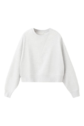 Sweat-shirt crop coton - Gris clair