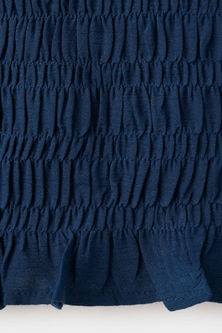 Blouse froncée cut-out - Bleu marine