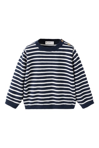 Pull-over en maille à rayures - Bleu marine