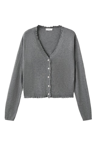 Cardigan maille volants - Gris
