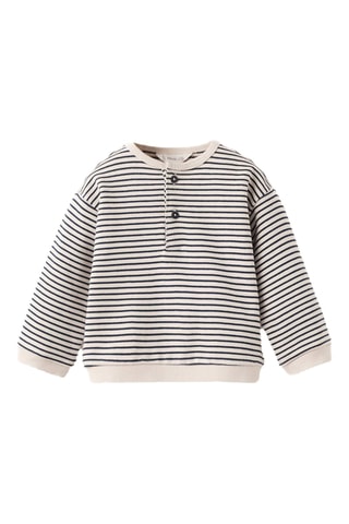 Sweat-shirt imprimé rayures - Beige