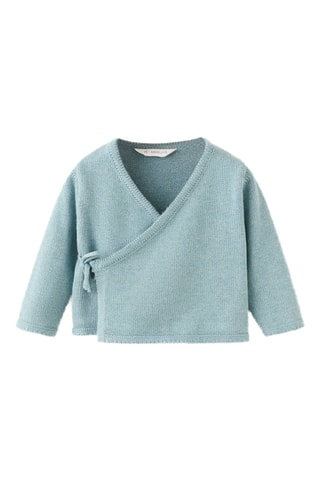 Cardigan en maille croisé - Vert