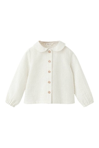 Chemise à rayures col Claudine - Vert