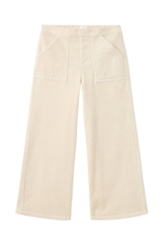 Pantalon velours côtelé large - Beige