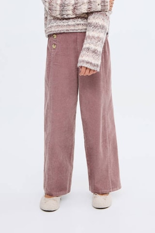 Pantalon en velours côtelé et coton - Rose