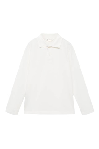 Polo boutonné maille - Blanc
