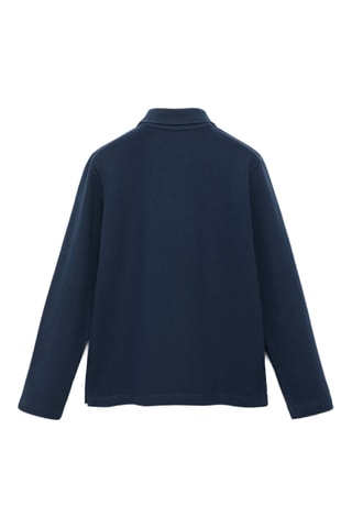 Polo boutonné maille - Bleu marine
