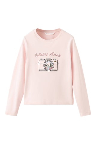 T-shirt en coton brodé - Rose