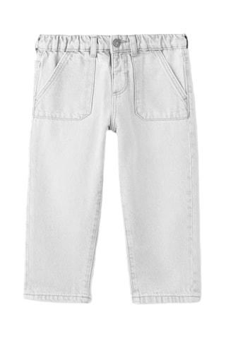 Jean droit taille élastique - Gris