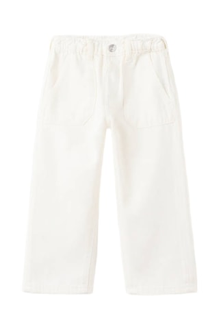 Jean droit taille élastique - Blanc