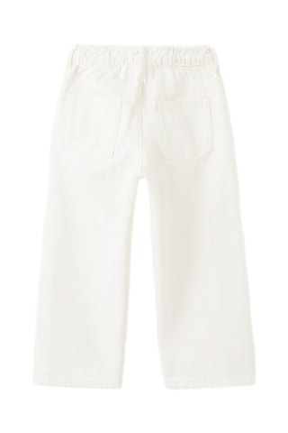 Jean droit taille élastique - Blanc